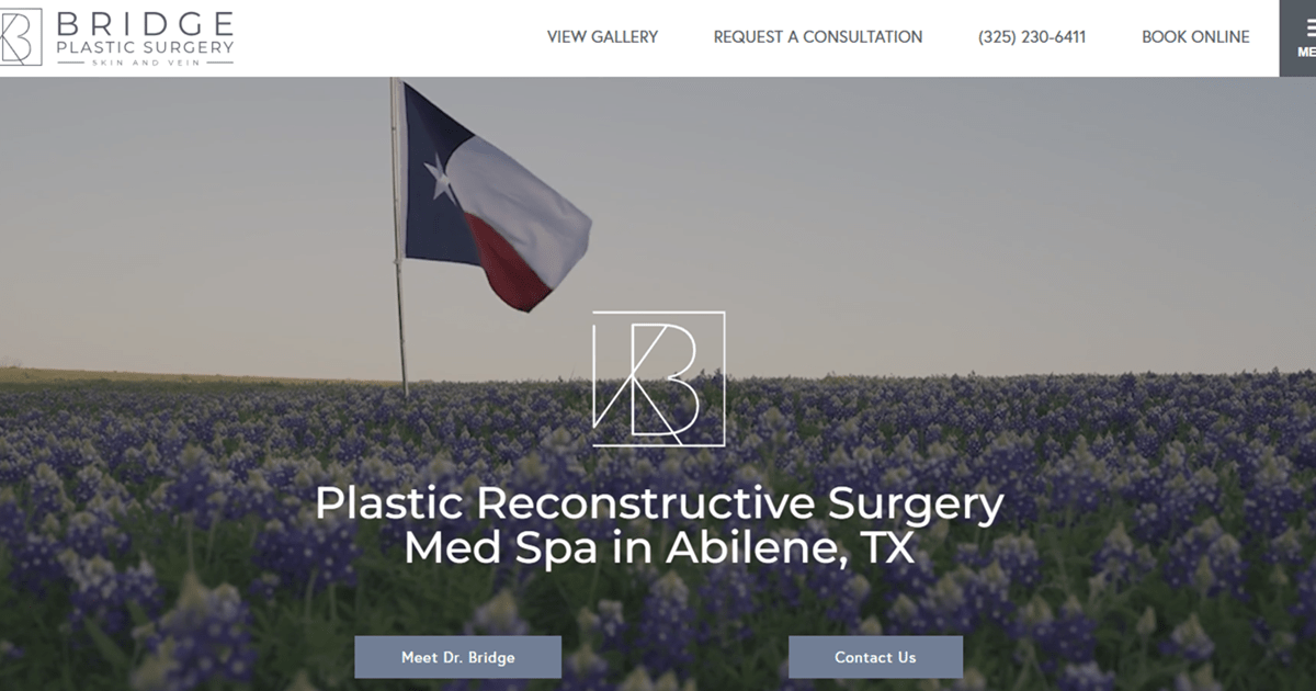 Website designed by Onspire for Bridge Plastic Surgery Skin and Vein