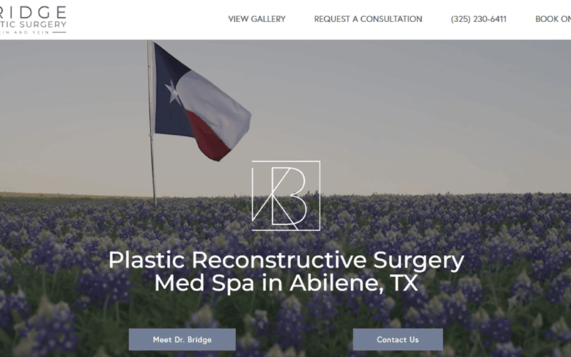 Website designed by Onspire for Bridge Plastic Surgery Skin and Vein