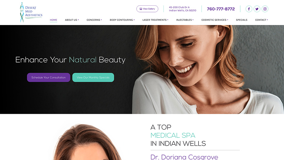 Website designed by Onspire for Desert Med Aesthetics