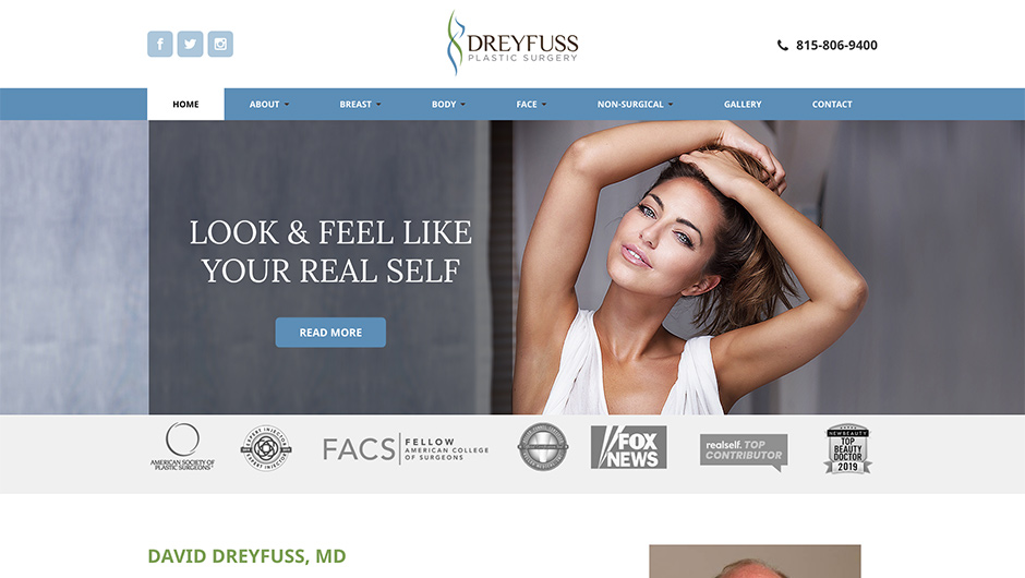 Website designed by Onspire for Dreyfuss Plastic Surgery