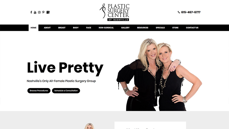 Website designed by Onspire for The Plastic Surgery Center of Nashville