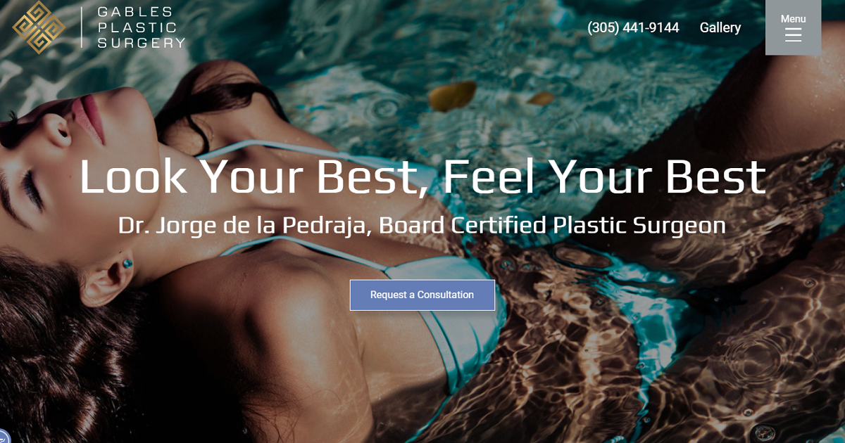 Website designed by Onspire for Gables Plastic Surgery