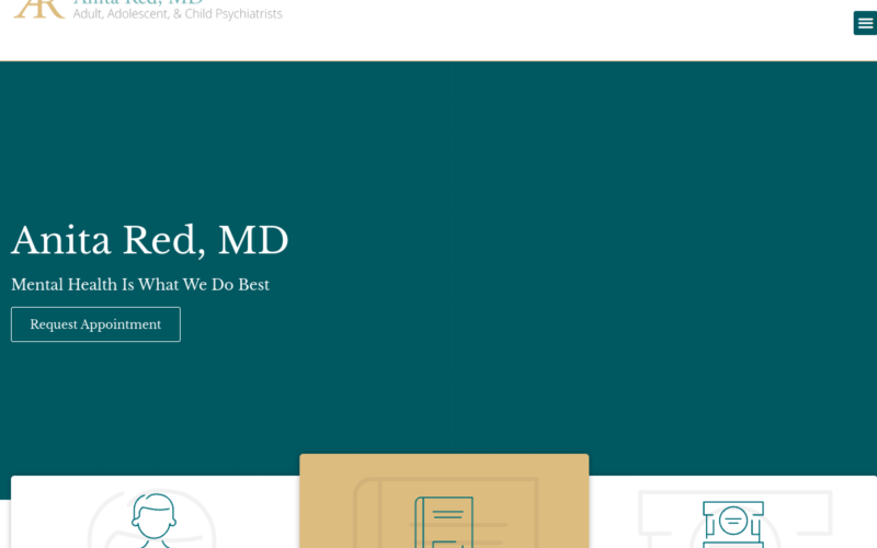 Website homepage of Anita Red Md