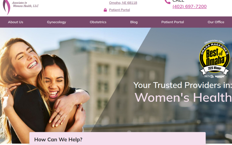 Website homepage of Associates In Womens Health, L.L.C.
