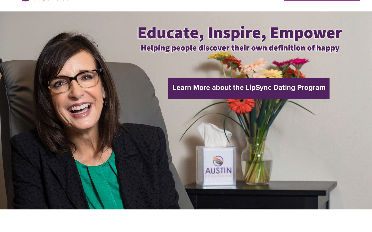 Website homepage of Austin Empowered