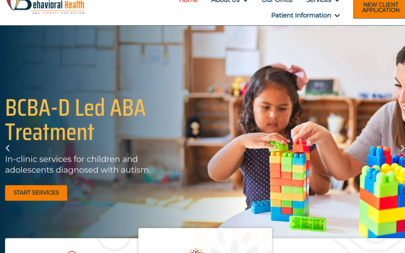 Website homepage of Better Together Behavioral Health - ABA therapy
