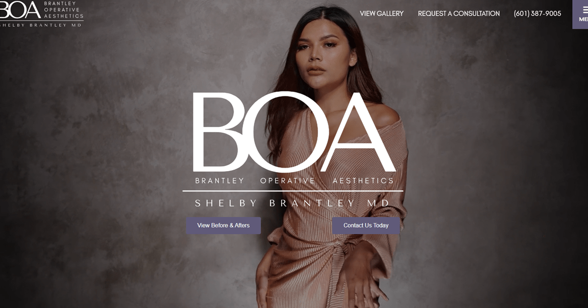 Website designed by Onspire for Brantley Operative Aesthetics