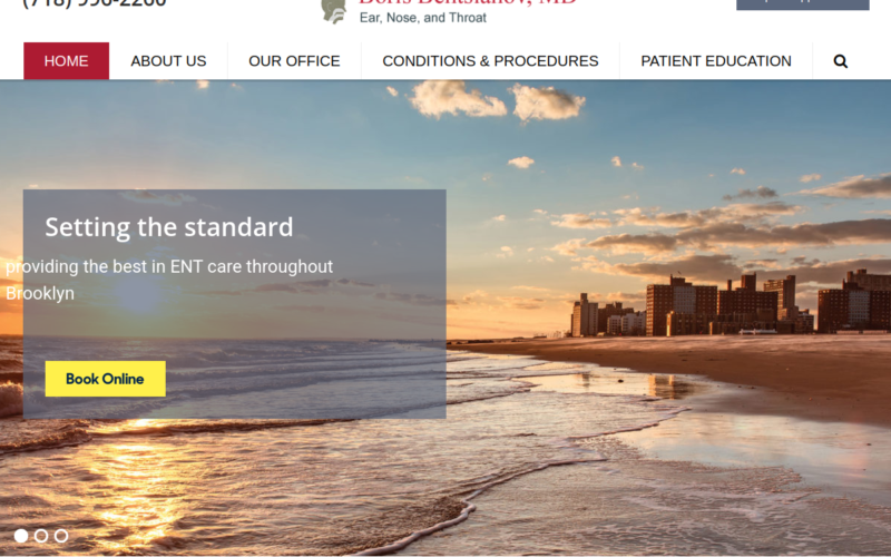 Website homepage of Boris Bentsianov, MD