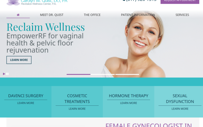 Website homepage of Carolyn Wilson Quist, DO