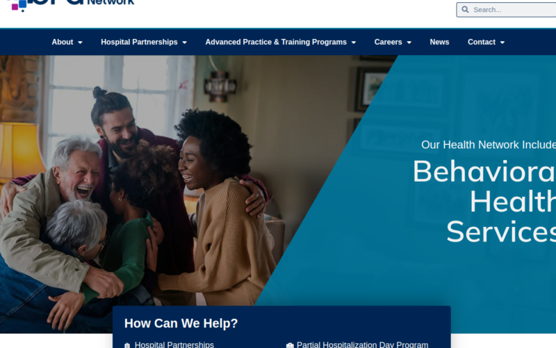 Website homepage of CFG Health Network