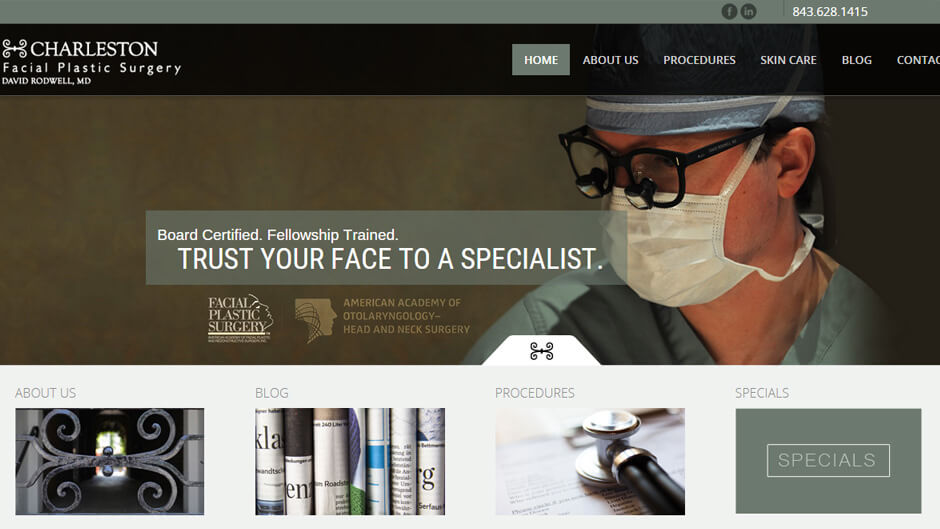 Website designed by Onspire for Charleston Facial Plastic Surgery