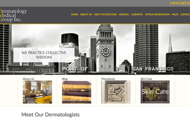 Website designed by Onspire for Dermatology Group of San Francisco