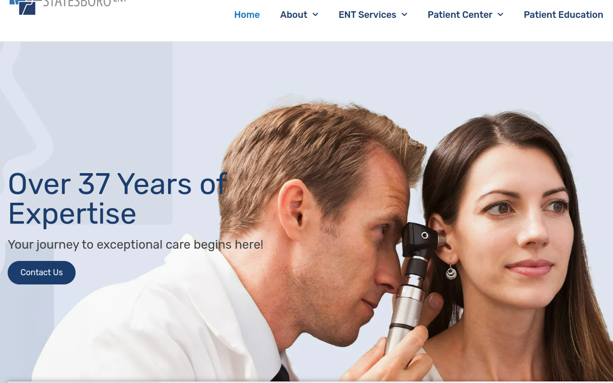 Website homepage of Dr. Crews ENT