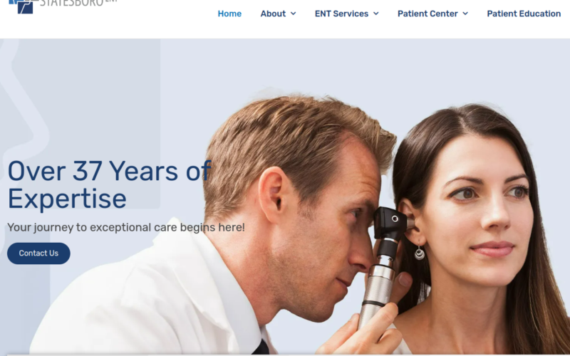 Website homepage of Dr. Crews ENT