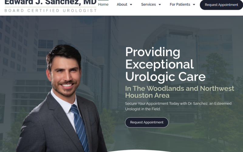 Website homepage of Edward Sanchez Jr. M.D.