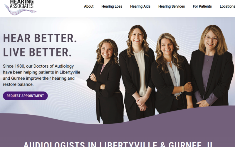 Website homepage of Hearing Associates