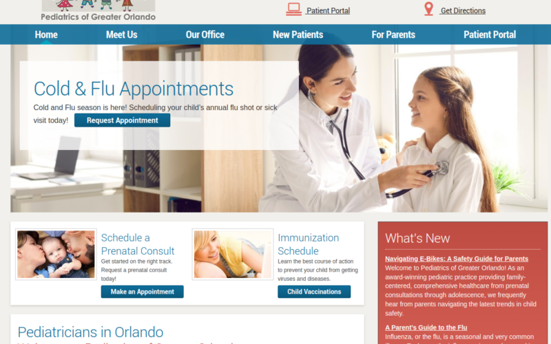 Website homepage of Hernando Cardona, M.D.