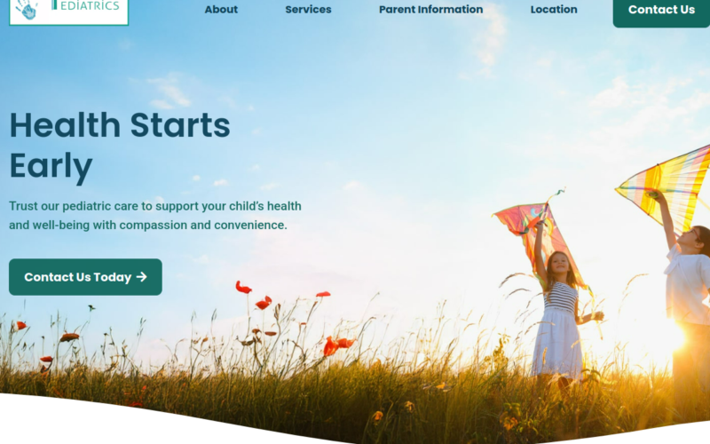 Website homepage of high point pediatrics