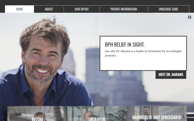 Website homepage of Hillel Marans, M.D.