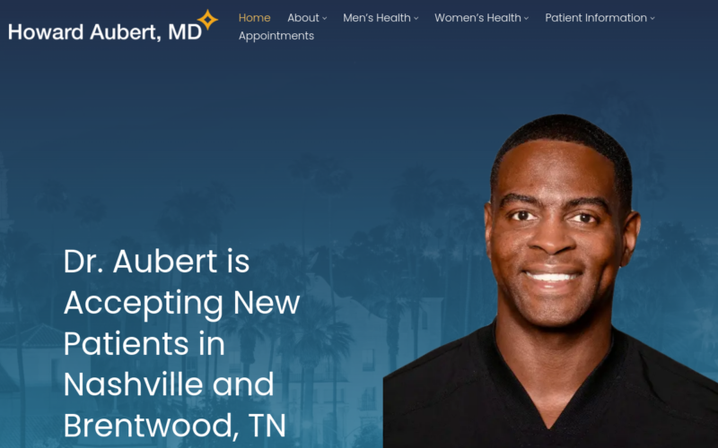 Website homepage of Howard Aubert MD