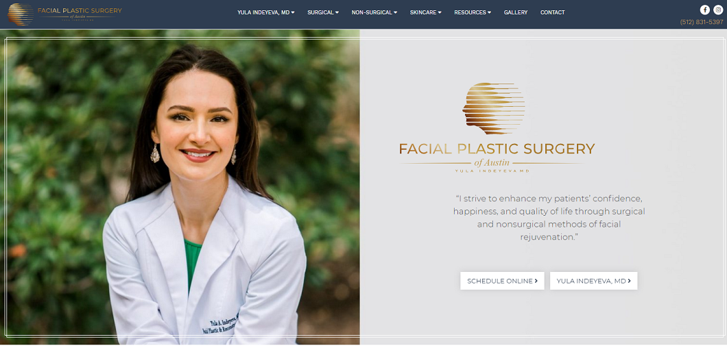 Website designed by Onspire for Facial Plastic Surgery of Austin