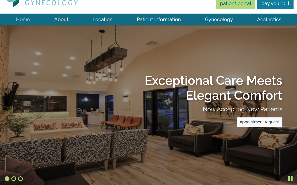 Website homepage of Kennesaw Gynecology