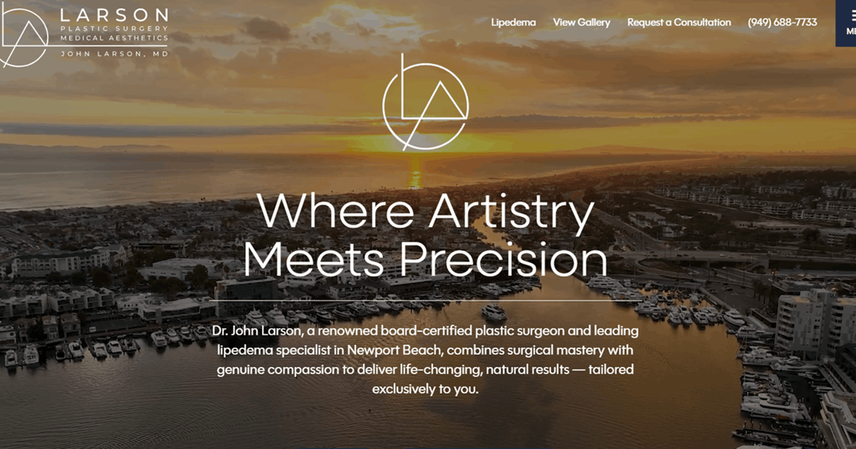 Website designed by Onspire for Larson Aesthetics