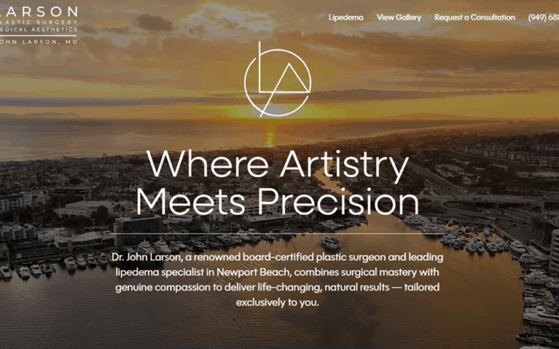 Website designed by Onspire for Larson Aesthetics