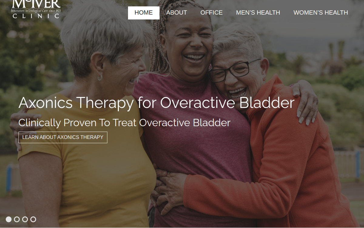 Website homepage of McIver Clinic - Riverside