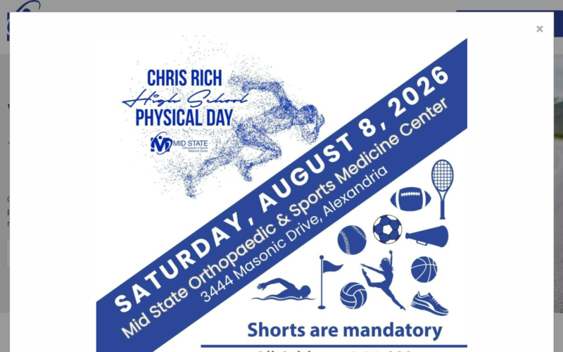 Website homepage of Mid State Orthopaedic & Sports Medicine Center, Inc.