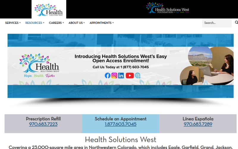 Website homepage of Mind Springs Health