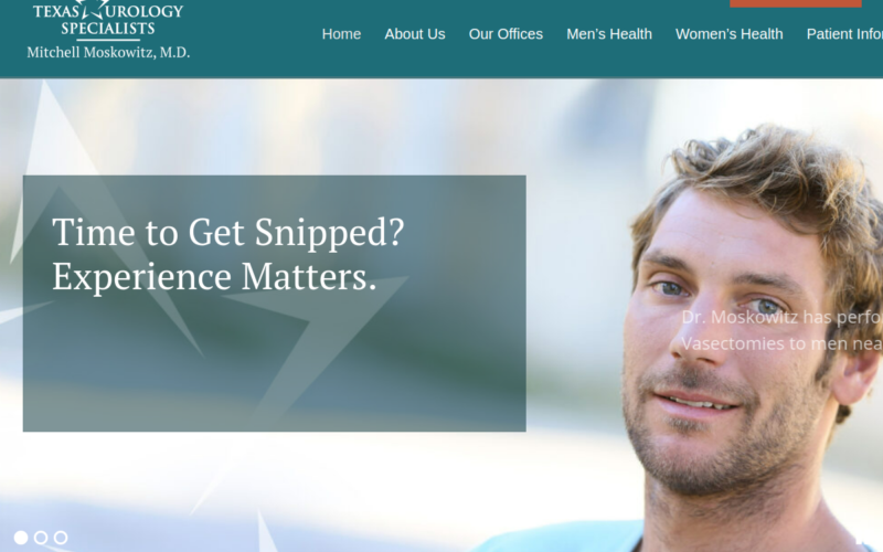 Website homepage of Mitchell Moskowitz, MD