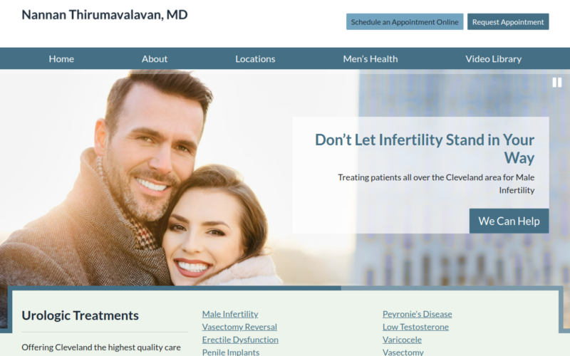 Website homepage of Nannan Thirumavalavan, MD