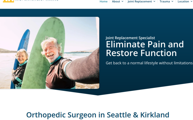 Website homepage of Nathaniel Wingert, MD