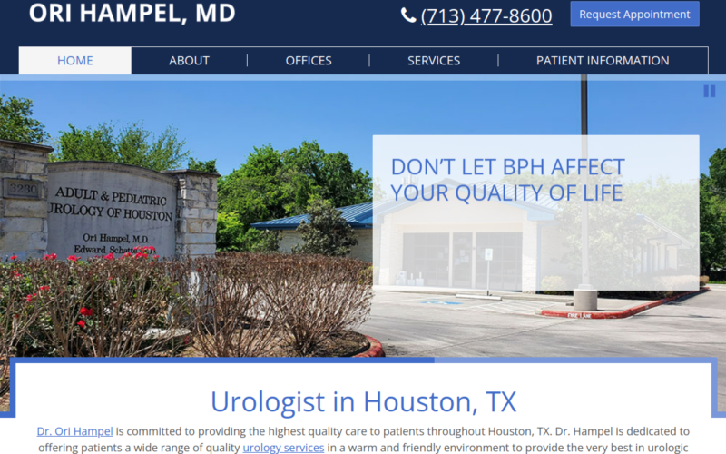 Website homepage of Ori Hampel MD