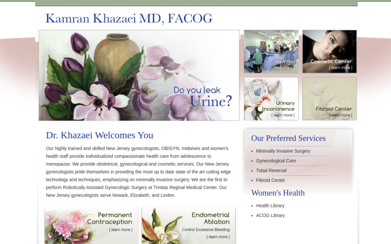 Website homepage of Preferred Women's Healthcare, LLC