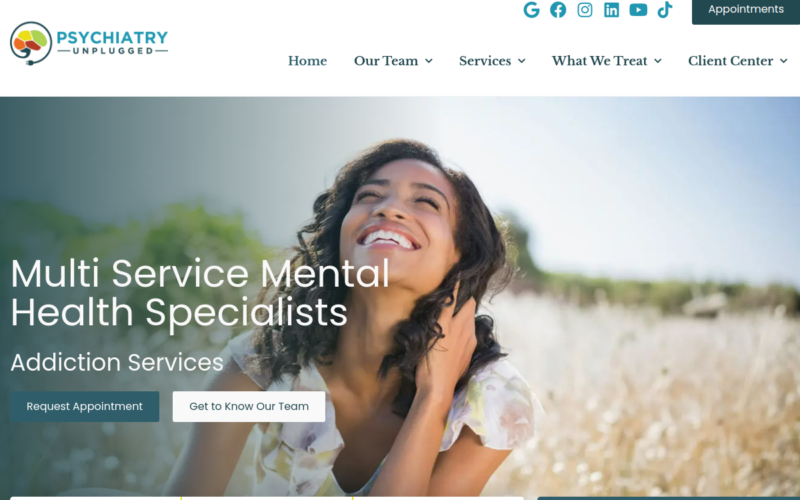 Website homepage of Psychiatry Unplugged