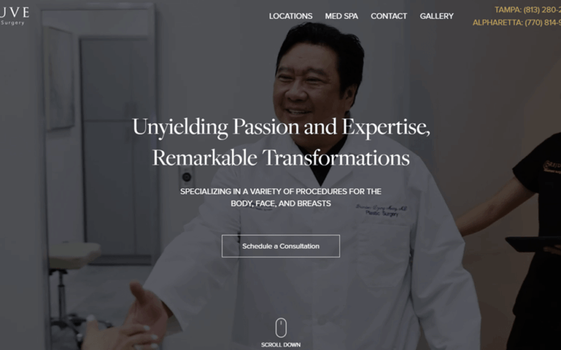 Website designed by Onspire for Rejuve Aesthetic Surgery