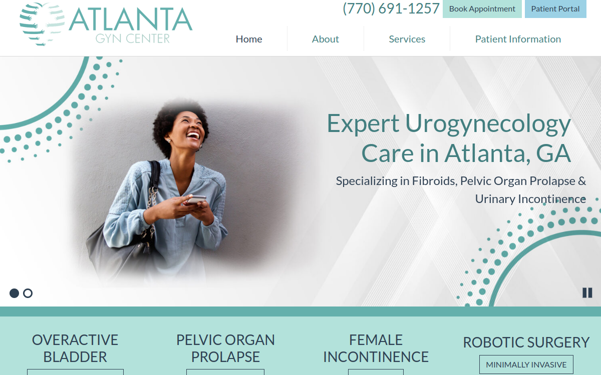 Website homepage of Rita Sharma, M.D.