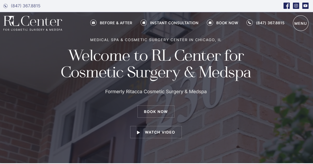 Website designed by Onspire for RL Center for Cosmetic Surgery & Medspa
