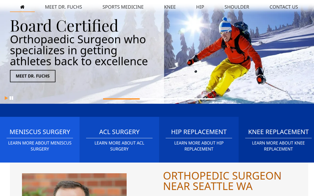 Website homepage of Robin Fuchs, M.D.