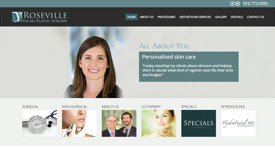 Website designed by Onspire for Roseville Facial Plastic Surgery