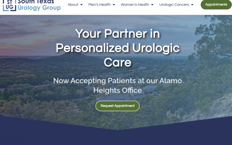 Website homepage of South Texas Urology Group - southtexasurologygroup.com