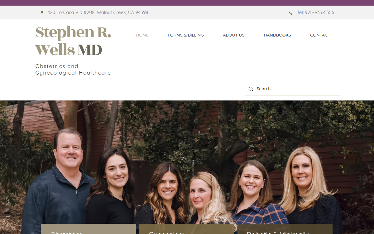 Website homepage of Stephen R. Wells, M.D.