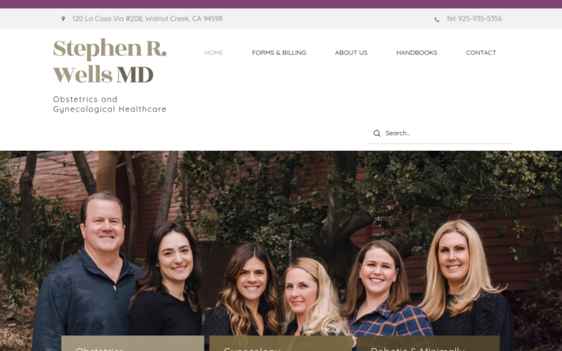 Website homepage of Stephen R. Wells, M.D.