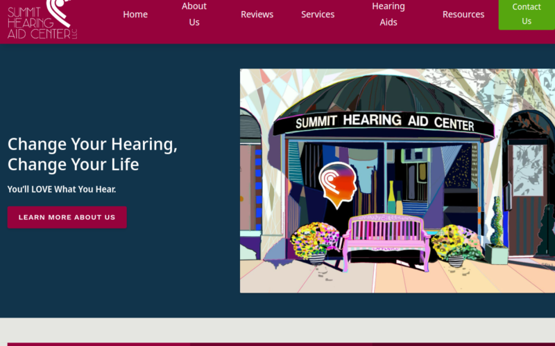 Website homepage of Summit Hearing Aid Center