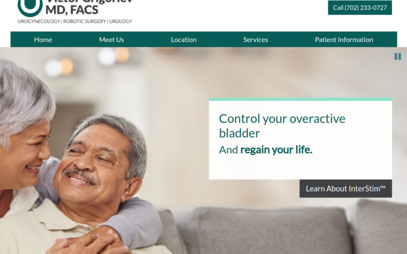 Website homepage of Victor Grigoriev, M.D.