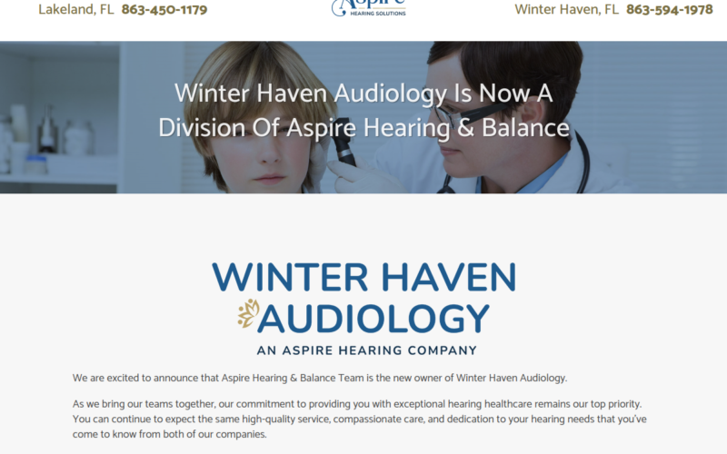 Website homepage of WH Aspire Group LLC
