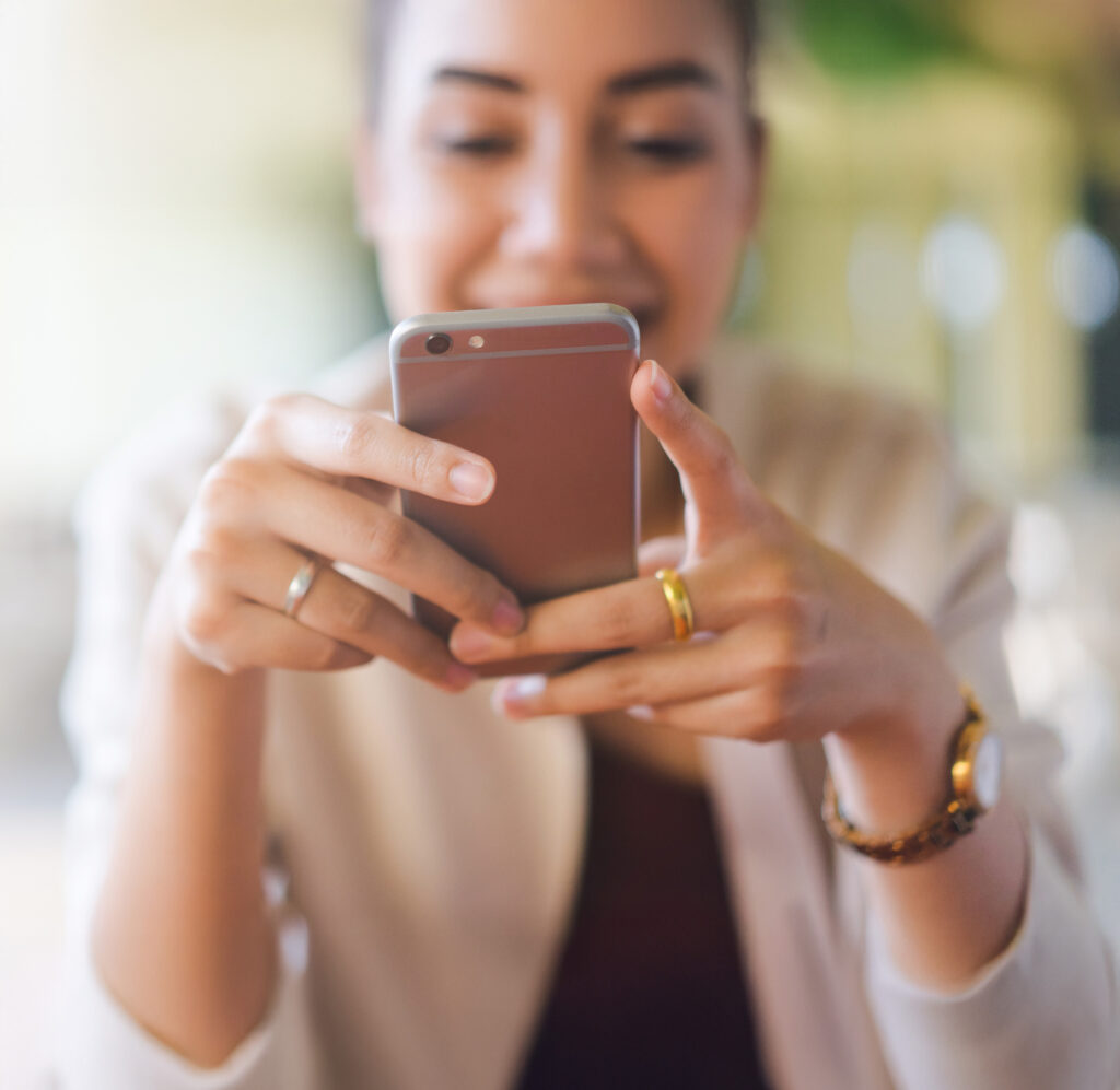 Woman looking at her phone